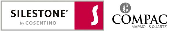 Mármoles Sineu - Silestone y COMPAC logos
